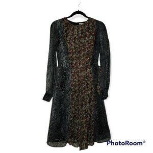 Manoush Floral And Animal Print Midi Dress Size 6 U S